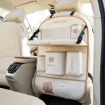 Leather Deluxe Car Seat Back Organizer-Multi-Function Storage, Foldable Dining Table Tray,Anti-Kick Pad,Decorative Car Accessory - Image 8