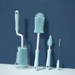 Silicone Bottle Cleaning Brush Baby Pacifier Straw Scrubber Small Brush 360 Degree Glass Cup Washing Kitchen Cleaning Tool Set