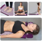 Acupressure Mat Massage Mat Pillow Set Applicator for Neck Foot Yoga Mat with Needle Back Cushion - Image 6