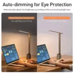 Baseus LED Desk Lamp Eye Protection Study Dimmable Office Light Foldable Table Lamp Smart Adaptive Brightness Bedside Read Lamp - Image 5