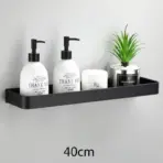 Bathroom Shelf No Drill Organizer Shower Storage Rack Black Corner Shelves Wall Mounted Aluminum Toilet Shampoo Holder - Image 15