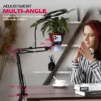 Ring Light with Stand and Phone Holder USB Ring Light with Clamp Overhead Camera Selfie Flexible Desk Tripod for Photography - Image 5