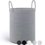 Large Storage Basket Tall Woven Decorative Laundry Hamper With Handles Foldable Cotton Rope for Clothes Kids Toys Living Room - Image 10