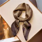 Hot Selling New 90 * 90 Women's Headscarf High-end Simple Black and White Polka Dot Printed Twill Silk Light Luxury Scarf - Image 6