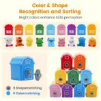 Montessori Farm Train/Surprise Party Set for Toddlers Learning Counting, Matching & Sorting Fine Motor Skills,Preschool Toy Gift - Image 3