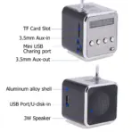 TD-V26 Portable Mini Bluetooth Speaker with Screen FM Radio MP3 Player Support TF Card for Laptop Phone - Image 3