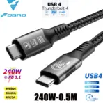 8K USB4 Type C Cable 40Gbps 240W PD3.1 QC4.0 For Samung Thunderbolt 4 Fast Charging Cable Thunderbolt3 USB C to C Data Transfer - Image 10