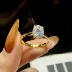 GRA 1.5-2 Carat Brilliant Oval Moissanite Diamond Engagement Wedding Rings for Women 925 Sterling Silver Fine Jewelry - Image 3