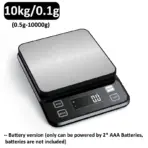 3/5/10kg 0.1g Digital Electronic Kitchen Scale LCD Display Fully Waterproof Stainless Steel Measuring Weighing Baking Tool - Image 8