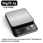 3/5/10kg 0.1g Digital Electronic Kitchen Scale LCD Display Fully Waterproof Stainless Steel Measuring Weighing Baking Tool - Image 11