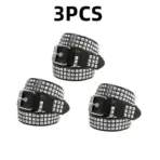 2026 New Square Bead Rivet Belt Metal Pyramid Belt Men and Women Punk Hardware Jeans Belt Y2K Belt Designer Belt Women's Belts - Image 9