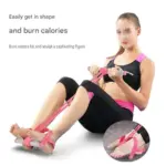 Fitness Resistance Band with Upgraded Anti Slip Foot Pedals and Stable Steel Pipe Handles for Effective Leg Ab Arm Training