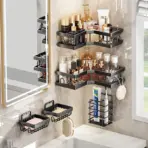 No Drilling Triangle Corner Shelf, Adhesive Wall Mounted Storage Rack for Bathroom and Kitchen – Space Saving