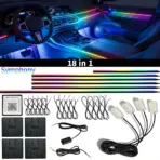 18IN1 Full Color Streamer Car Ambient Lights RGB 64 Color Universal LED Interior Hidden Acrylic Strip Symphony Atmosphere Lamp - Image 8