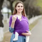 Cotton Baby Wrap Carrier Newborn to Toddler Stretchy Cotton Travel Baby Wrap Carrier Baby Sling 0-36 Months Portable Breathable - Image 5