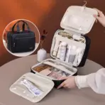 New PU Leather Hanging Cosmetic Bag For Women Portable Storage Makeup Organizer Large Capacity Travel Toiletry Storage Bags - Image 7