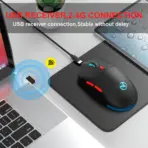 Rechargeable 2.4G USB Wireless Mouse  Adjustable 3600dpi 7 Colors RGB Comfortable Mice for Home Office Laptop Computer Gamer - Image 5