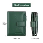 RFID Anti-Theft Brush New Three Fold Multi Fold Genuine Leather Cowhide Wallet Multifunctional anti Tamper Magnetic Card Bag Sho - Image 5