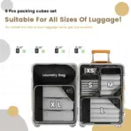 6PCS Travel Compressed Packing Cubes Storage Organizer Set With Shoe Bag Mesh Visual Luggage Portable Lightweight Suitcase Bag - Image 4