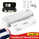 Portable A4 Thermal Printer Bluetooth Photos PDF Document Printing Machine Folded Rolls Paper For Office Work Home School Travel
