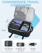 4Pcs 40L Travel Cabin Backpack BAGSMART 17.3'' Laptop Backpack Airline Carry On Luggage Backpack Suitcase with Packing cubes - Image 3