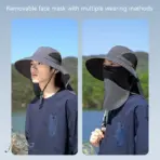 Summer Sun Hats UV Protection Outdoor Hunting Fishing Cap For Men Women Hiking Camping Visor Bucket Hat Neck Flap Fisherman Hat - Image 6