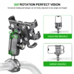 FANAUE Motorcycle Bike Phone Holder Mount Aluminum Alloy with Vibration Dampener ATV/ UTV Bike Scooter Handlebar GPS Clip - Image 3