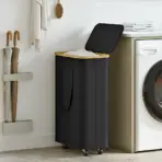 (60L/100L )Large Capacity Foldable Laundry Basket (60L/100L), Rectangular Dirty Clothes Hamper with Wheels, Detachable Liner - Image 3