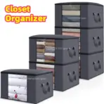 Clothing Storage Box Large Capacity Laundry Storage Organizers Transparent Clothing Storage  Large Dust Zipper Closure