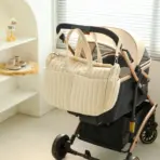 Solid Diaper Bag Fashion Waterproof Multi-functional Diaper Backpack Nursing Changing Bag for Baby Large Stylish Bag - Image 5