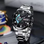 CURREN 8402 Men's Stainless Steel Watch Creative Fashion Luminous Dial with Chronograph Leisure Luxury Men's Watch Reloj Hombre