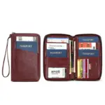 New Travel Passport Clip Wallet Women and Men Multifunctional PU Leather Card Holde RFID Anti Theft Swiping Wallets Storage Bag