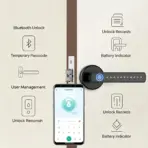 HTMCKM5 Smart Fingerprint Door Lock - Digital Electronic Lock with Password Key IC Card Tuya BLE Smartlife APP Unlock - Image 3