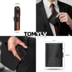 Pop Up Wallet with Coin Compartment RFID Protection Credit Card Holder Wallet for Men - Image 6