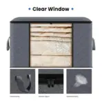 Clothing Storage Box Large Capacity Laundry Storage Organizers Transparent Clothing Storage  Large Dust Zipper Closure - Image 4