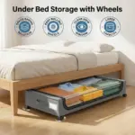Space-Saving Under Bed Lockers Pull Out Storage with Wheels & Lids Fits Shoes Clothes Ideal for Dorm Bedrooms Storage Box