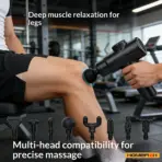 Electric Deep Tissue Massage Gun with 8 Interchangeable Heads for Arms Back Legs & Full Body, Portable Device for Sport