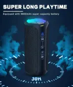 Ortizan X8 Pro Bluetooth Speaker Portable with 40W Stereo Sound,Rich Bass,IPX7 Waterproof, 30H Playtime, Mixed Color Lights,3 EQ - Image 5