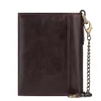 Real Leather Wallet for Men RFID Blocking Credit Card Holder Purse Male Short Bifold Zipper Coin Pocket with Anti-Theft Chain - Image 2