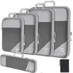 6PCS Travel Compressed Packing Cubes Storage Organizer Set With Shoe Bag Mesh Visual Luggage Portable Lightweight Suitcase Bag - Image 16