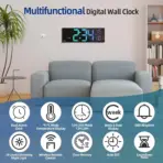 16.2'' Large Digital Wall Clock with Remote Control Big LED/Dual Alarm/8 RGB Colors Digital Alarm Clock Electronic Watch - Image 6