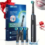 Round Rotating Electric Toothbrush for Adults, Soft Bristles, 5 Cleaning Modes, USB Rechargeable, with 4/8 Replacement Heads - Image 11