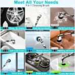 HOMEFISH Multifunctional Electric Cleaning Brush Voice Rechargeable Smart Rotary Cleaning Brush Kitchen Cleaning Brush - Image 3