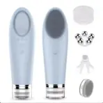 Electric 4 in1 silicone Blackhead Exfoliating Skin Tightening Massage Home Spa Face Cleaner Care Cleansing face brush cleanser - Image 9