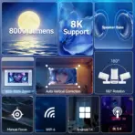 Magcubic Projector HY300 Pro 8K Android 14 Dual Wifi6 290ANSI Allwinner H726 BT5.4 1080P 1280*720P Home Cinema Outdoor Projetor - Image 5