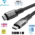 8K USB4 Type C Cable 40Gbps 240W PD3.1 QC4.0 For Samung Thunderbolt 4 Fast Charging Cable Thunderbolt3 USB C to C Data Transfer - Image 8
