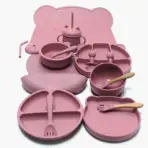16pcs Dinner Plate Set Silicone Children's Tableware Set Baby Complementary Suction Cup Bowl Spoon Mother and Baby - Image 3