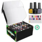 LNWPYH Gel Nail Polish Set Nail Gel Kit 26 Color Semi Permanent UV Led Gel Varnish Soak Off Nail Lacquers Base Coat Top Coat Kit - Image 2