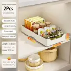 New Kitchen Storage Rack with Slide Rails Pull-out Kitchen Drawer Type Storage Tray Spice Box Storage Shelf Cabinets Organizer - Image 7