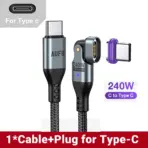 AUFU 16pin 180 Rotate Magnetic Cable 240W Fast Charging Micro USB Type C Cable For iPhone Xiaomi Samsung Magnet USB Phone Cable - Image 13
